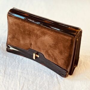 VTG Lucite & Suede Clutch / Crossbody Bag